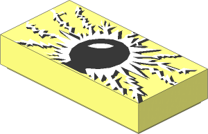 Tile  1 x  2 with Tesla Coil Lightning Discharge Pattern