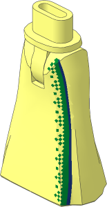 Figure Friends Hips and Legs with Full Length Skirt with Gold and Dark Blue Trim Pattern