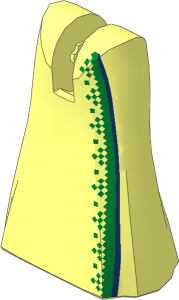 Figure Friends Legs with Full Length Skirt with Gold and Dark Blue Trim Pattern