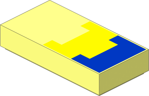Tile  1 x  2 with Yellow and Blue Polygons Pattern