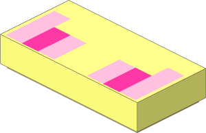 Tile  1 x  2 with and Purple and Bright Pink Squares Pattern