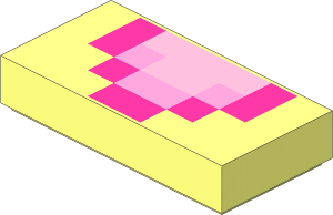 Tile  1 x  2 with Pixelated Tongue Pattern