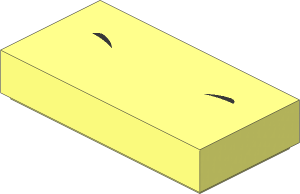 Tile  1 x  2 with Black Nostrils on Top Pattern