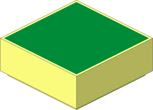 Tile  1 x  1 with Metallic Gold Square Pattern