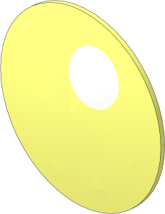 Minifig Shield Round Bowed with White Dot on Right Side Pattern