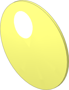 Minifig Shield Round Bowed with White Dot on Left Side Pattern