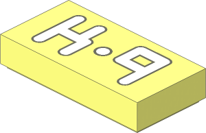 Tile  1 x  2 with White "K-9" Pattern