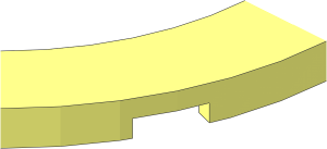 ~Plate  8 x  5 Round with  6 x  4 Semicircular Cutout  - 1/8 Ring
