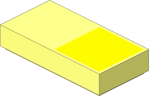 Tile  1 x  2 with Yellow Square Off Centre Pattern