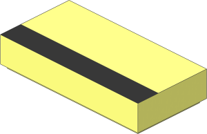 Tile  1 x  2 with Black Stripe Pattern