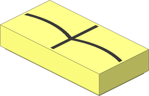 Tile  1 x  2 with Black Spider Web Pattern