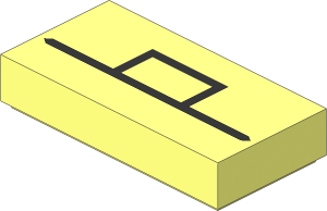 Tile  1 x  2 with Black Rectangle Outline and Line Pattern