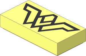 Tile  1 x  2 with Black Wonder Woman Logo Pattern
