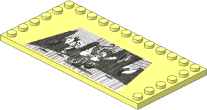 Plate  6 x 12 with 22 Studs on Three Edges with Movie Screen Sticker