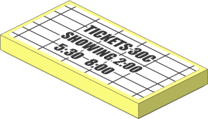 Tile  2 x  4 with Cinema Timetable Sticker