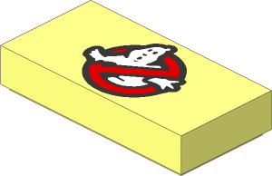 Tile  1 x  2 with Ghostbusters Logo Pattern