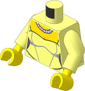Minifig Torso with Arms and Hands with Wedding Dress and Necklace Pattern