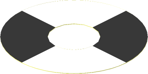 Sticker  2.8 x  2.8 Round with Black and White Alternating Sections