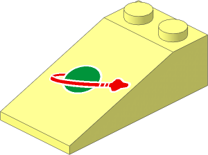 Slope Brick 18  4 x  2 with Classic Space Logo Pattern