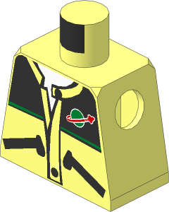 Minifig Torso with Jacket, Zippered Pockets and Classic Space Logo Pattern