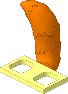Minifig Tail Fluffy with Dark Orange Tail Pattern