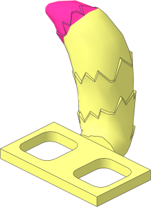 Minifig Tail Fluffy with Dark Pink Tip Pattern