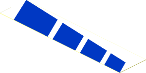 Sticker  0.9 x  4.1 with Blue Stripes Left