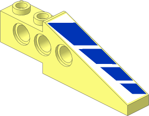 Technic Brick  1 x  6 x  1.667 Wing Back with Blue Stripes Right Sticker