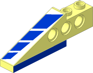 Technic Brick  1 x  6 x  1.667 Wing Back with Blue Stripes Left and Blue Bottom Stickers