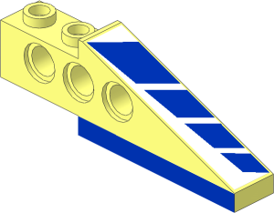Technic Brick  1 x  6 x  1.667 Wing Back with Blue Stripes Right and Blue Bottom Stickers