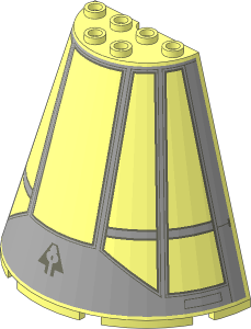 Cone  8 x  4 x  6 Half with Light Bluish Grey SW Millennium Falcon (2011) Pattern