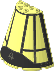 Cone  8 x  4 x  6 Half with Black SW Millennium Falcon (2024) Pattern