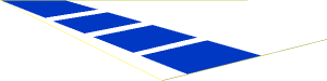 Sticker  2.9 x  4.8 Trapezoid with Blue Stripes Left