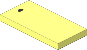 Tile  2 x  4 with Black Small Triangle Pattern