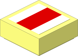 Tile  1 x  1 with Red Rectangle on White Background Sticker