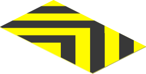 Sticker  1.1 x  1.9 with Danger Stripes Chevron