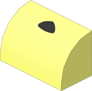 Brick  1 x  2 with Curved Top with Black Small Triangle Pattern