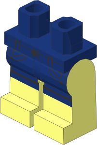 Minifig Hips and Legs with Dark Blue Jeans Shorts with Pockets Pattern