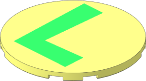 Tile  6 x  6 Round with Green Luigi Capital Letter "L" Pattern