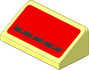 Slope Brick 31  1 x  2 x  0.667 with Black Deflectors on Red Face Right Sticker