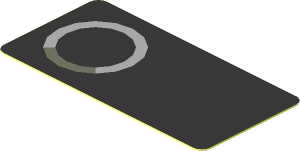 Sticker  0.9 x  1.8 with Grey and Silver Ring on Black Background Left (Needs Work)