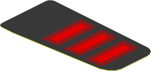 Sticker  0.9 x  1.8 with Red Taillamp on Black Background Right