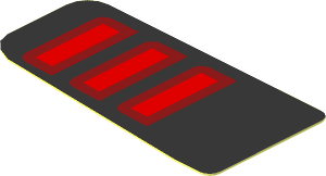 Sticker  0.9 x  1.8 with Red Taillamp on Black Background Left