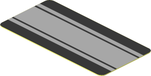 Sticker  0.9 x  1.8 with Grey Stripes on Black Background
