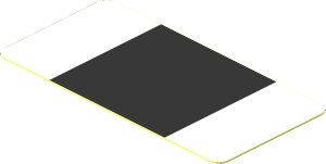 Sticker  0.9 x  1.8 with Black Stripe on White Background