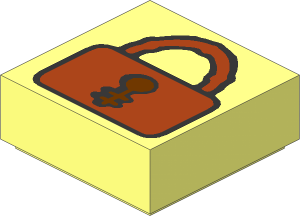 Tile  1 x  1 with Padlock Pattern