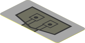 Sticker  0.9 x  1.8 with Dark Bluish Grey Panel and Two Black Rivets