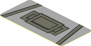 Sticker  0.9 x  1.8 with Dark Bluish Grey Panel and Two Dark Bluish Grey Stripes