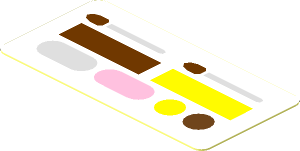 Sticker  0.9 x  1.8 with Paintbox, Mirror and Makeup Brushes