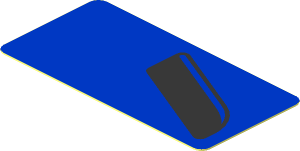 Sticker  0.9 x  1.8 with Black Air Vent on Blue Background Right